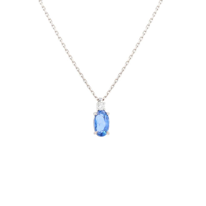 Acheter Collier saphir 2.09 carats et diamant 0.06 carat or blanc 3.89g Comme neuf - 1850,00 € Collier saphir 2.09 carats et diamant 0.06 carat or blanc 3.89g Comme neuf - reconditionné disponible sur Gemme Les Bijoux